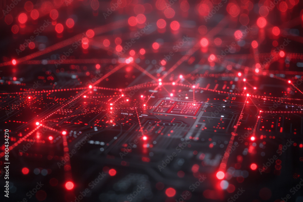 Poster a high-tech espionage network, visualized with secure data links and nodes representing agents and i