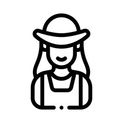 Fototapeta premium farmer line icon