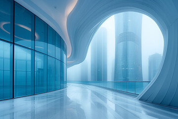 Obraz premium Modern Architectural Elegance in Urban Passage