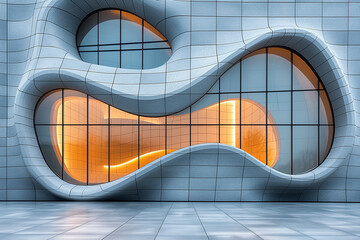 Fluid Architecture with Glowing Windows