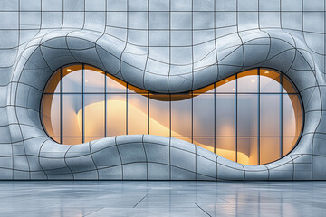Fluid Architecture with Glowing Windows