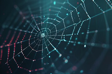 A logo showing a detailed spider web, symbolizing connectivity and design - obrazy, fototapety, plakaty
