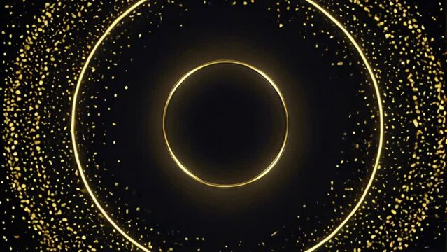 Glowing yellow circles on a black background