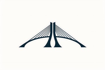 A logo showing a sleek, modern bridge, illustrating connection and progress