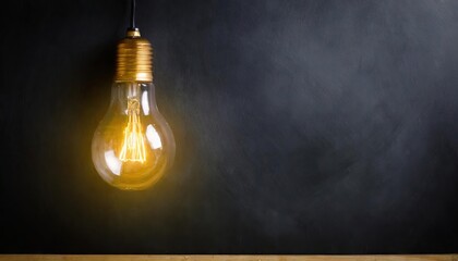 light bulb lamp on blackboard background with copy space