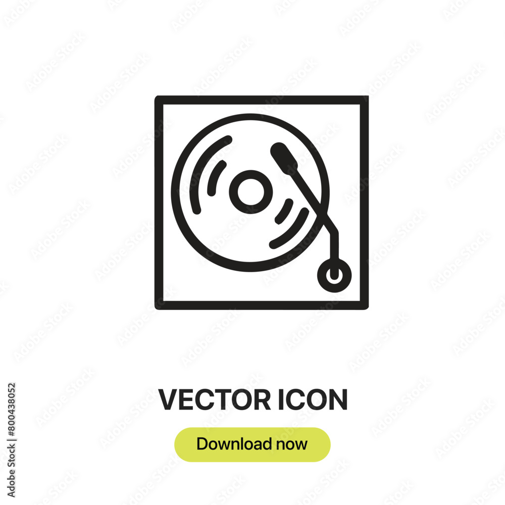 Poster vinyl player icon vector. linear-style sign for mobile concept and web design. vinyl player symbol i