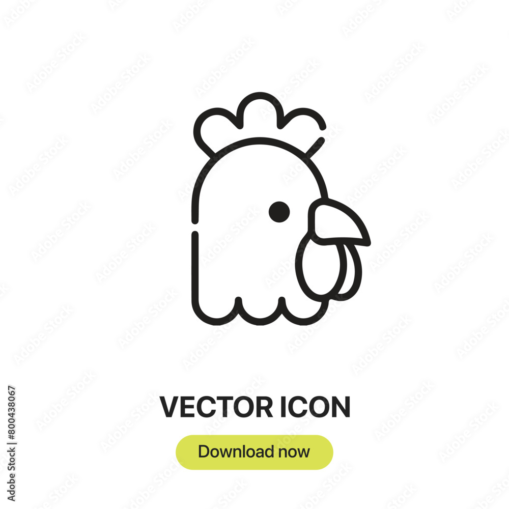 Poster chicken icon vector. linear-style sign for mobile concept and web design. chicken symbol illustratio