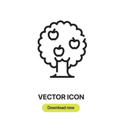 Apple tree icon vector. Linear-style sign for mobile concept and web design. Apple tree symbol illustration. Pixel vector graphics - Vector.	

