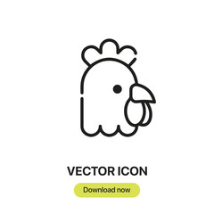 Chicken icon vector. Linear-style sign for mobile concept and web design. Chicken symbol illustration. Pixel vector graphics - Vector.	
