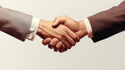 generated  Illustration Business handshake isolated on white background