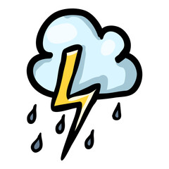 Thunderstorm - Hand Drawn Doodle Icon