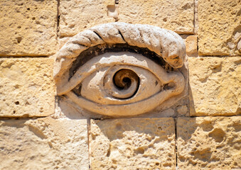 Eye wall sculpture, Fort St Elmo War Museum, Valletta, Malta