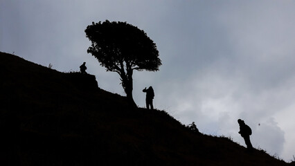 silhouette in the mountain