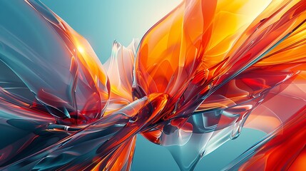 Rhythmic 3D Abstraction: Dynamic Forms in Harmony, Vibrant Colors, Captivating Motion Display