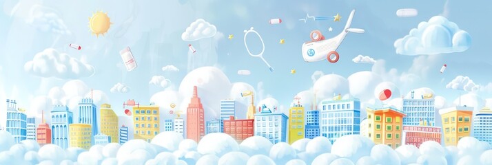 gorgeous medical children illustration banner