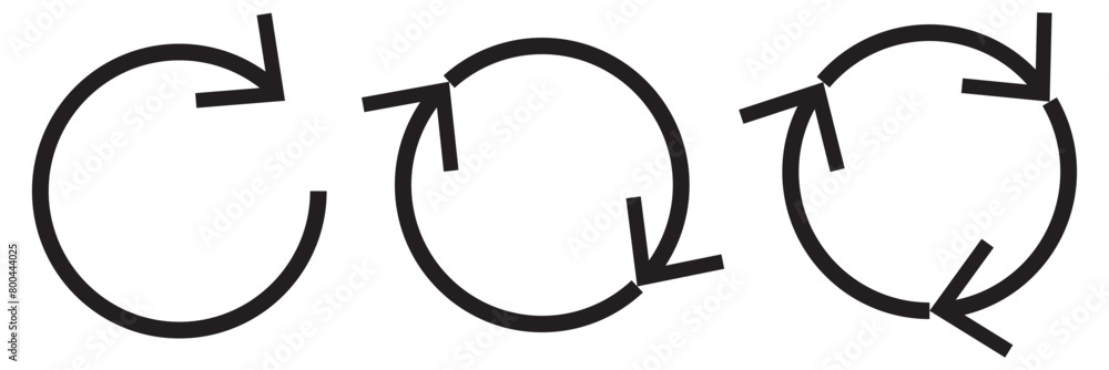 Poster circle arrow vector set. reload circular arrows set. refresh flat vector icon . eps 10
