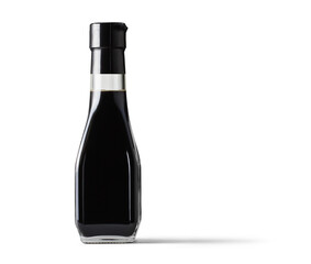  Dark Soy Sauce glass bottle, black glass on white background