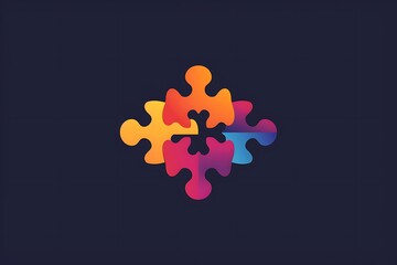 A logo with a series of interlocking puzzle pieces, signifying complexity and solution