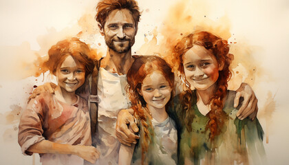 family members water color mage