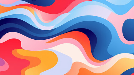 Fototapeta premium Wavy Colorful Layers, Flowing Abstract Shapes, Bold Vibrant Design