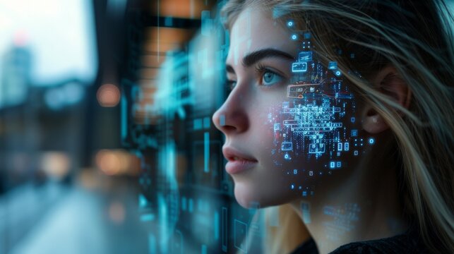 Woman with Futuristic Tech Interface