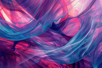 horizontal image of transparent abstract silky waves background