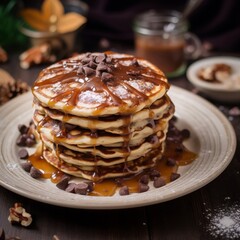 stack of pancakes with syrup