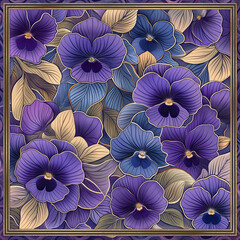 vector graphic Violet Vision Small violets in a dense pattern with deep colors