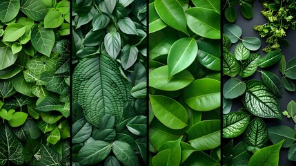 Fototapeta premium Minimalist and Vibrant Greenery Borders for Design