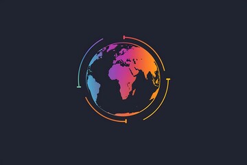 A logo with a stylized globe, conveying global presence and connectivity