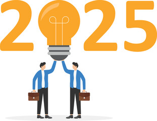 2025 annual planning concept, goals or direction for the organization, business team is brainstorming in a meeting

