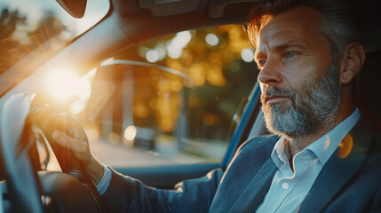 Productivity in action as a businessman handles tasks while car charges.