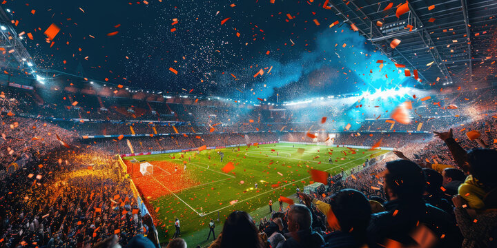 Scene is celebratory and energetic