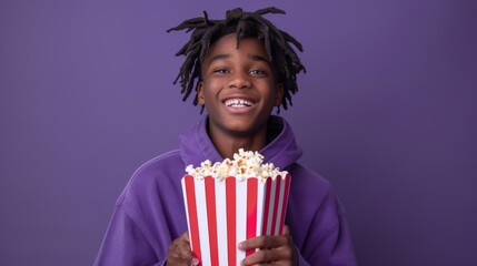 A Happy Teen with Popcorn.