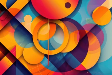 Obraz premium abstract wallpaper background with colorful geometric shapes 