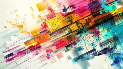 graphic designer creativity mind abstract background with bold colors and shapes