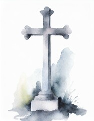 Namalowany krzyż ilustracja  - obrazy, fototapety, plakaty