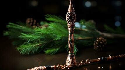 A copper pipe with a branch on top, providing a connection