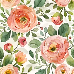 Seamless Floral Watercolor Pattern, Floral Digital Scrapbook Paper, Digital Paper Flower Print, Repeating Pattern, Ranunculus Floral Pattern Flower Pattern, Flower Printable, Digital Download, Seamles