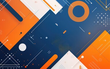 Obraz premium modern presentation slide illustration background in blue and orange
