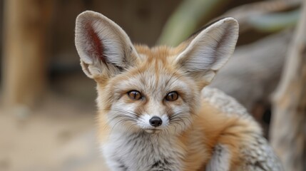   A sad-looking fox in a close-up shot, background softly blurred