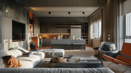 modern interior design in earthy subtle tones