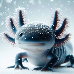 Axolotl on white