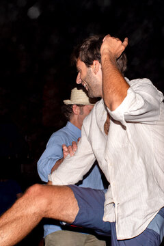 Father and son dance move