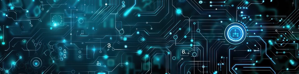 Fototapeta premium electrical engineering abstract banner design with dark blue background