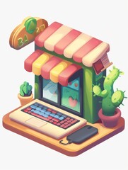 online shop icon illustration