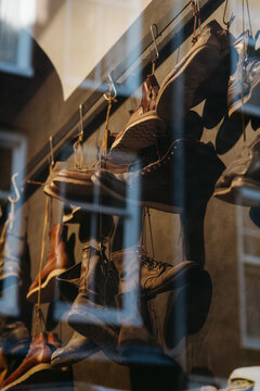 A shoe store window