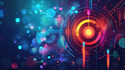 business targeting goals abstract background with dynamic colorful graphic elements