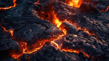 Fototapeta premium lava melting texture close-up full background