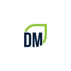Initial DM logo grows vector, develops, natural, organic, simple, financial logo suitable for your company.